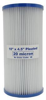 Pleated Sediment Filter 10" x 4.5" 20 micron