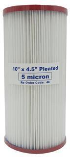 Pleated Sediment Filter 10" x 4.5" 5 micron